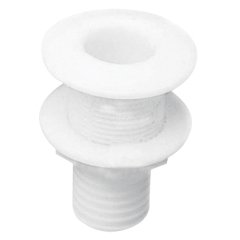 Thru-Hull Fitting 1 1/2'', w/Hose Barb Ø32mm, Thread L.65mm, White