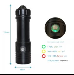 IPX8 LED  5000LM FENER+PİL