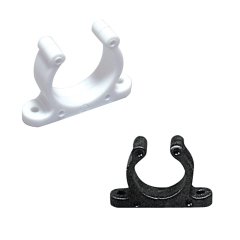 Plastic Support Clip, Screwed, Ø25mm, White