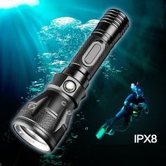 IPX8  T6/L2 Dalış Feneri + Pil