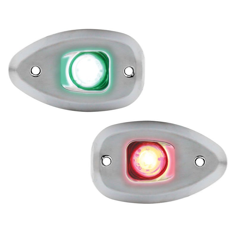 MICRO LED 12, İskele&Sancak 112.5° Feneri, Set,Yüzey mon.,Krom G.,delikli