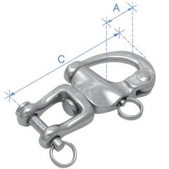 SNAP SHACKLE W/ CASTING SWICEL JAW, INOX DIAM