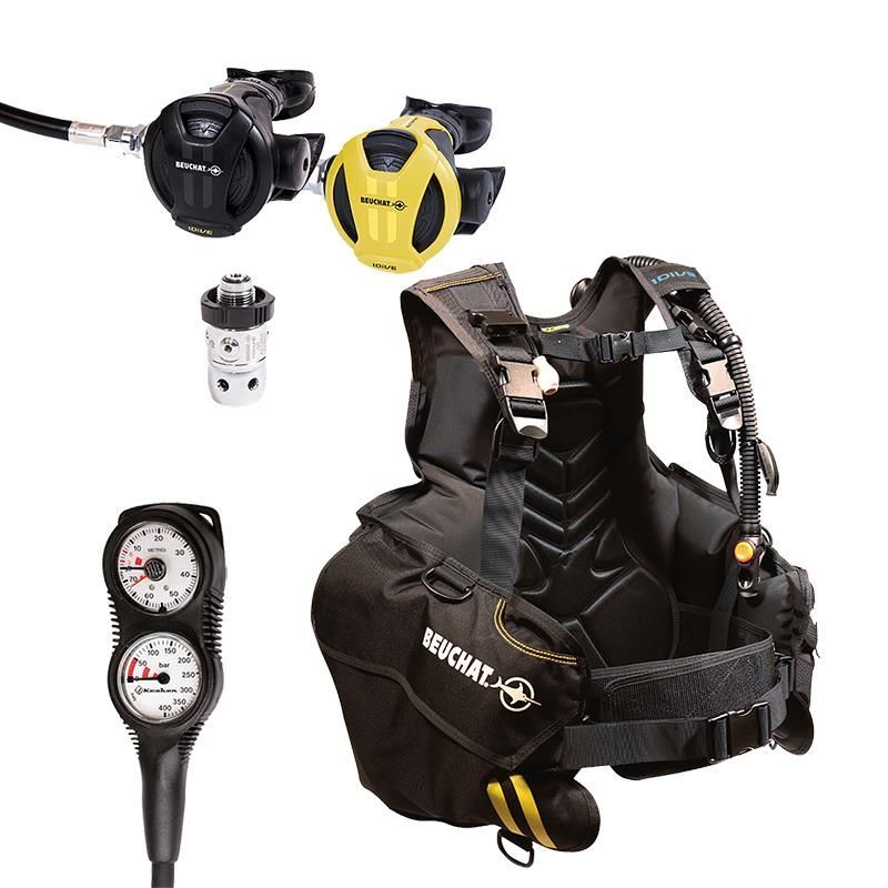 BEUCHAT Scuba Set ECO, 1DIVE Bc, Regülatör, Ahtapot, Konsol, DIN-XS-S
