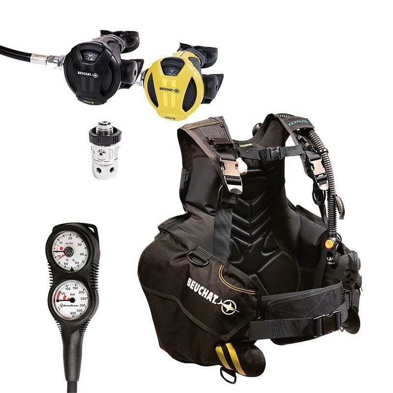 BEUCHAT Scuba Set ECO, 1DIVE Bc, Regülatör, Ahtapot, Konsol, DIN-M-L