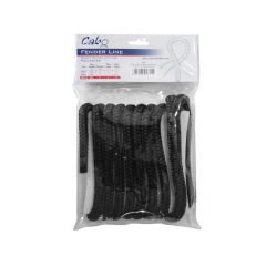 CABO Fender Line, Double Braided, w/ loop, Diam. 12mm, L 3m, Polyester, Black