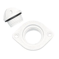 Drain Socket w/Plug, Oval w/2 Holes, 48x36mm, White