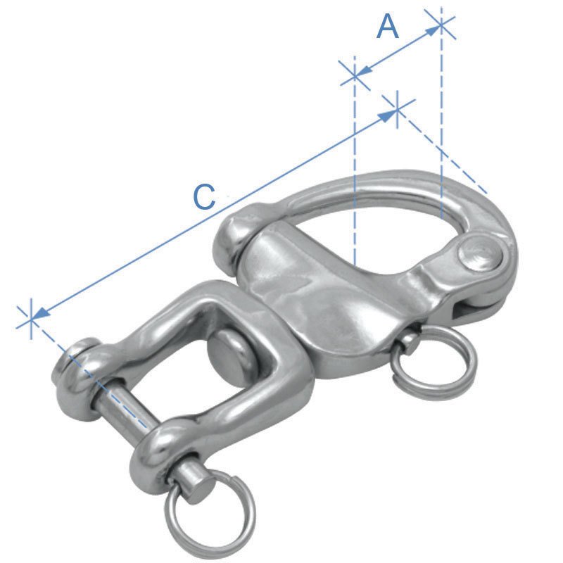 SNAP SHACKLE W/CASTING SWIVEL JAN INOX DIAM.