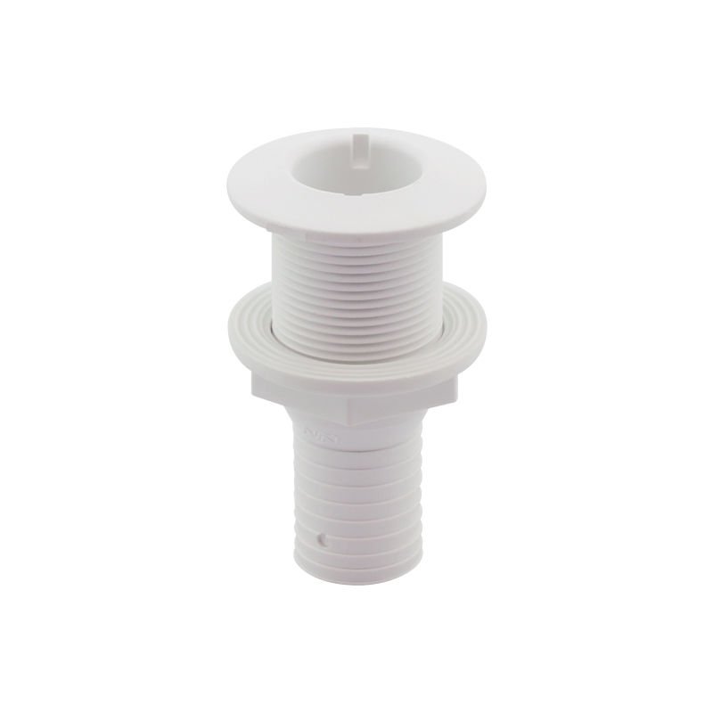 Thru-Hull Fitting 1 1/4'', w/Hose Barb Ø32mm, White