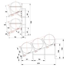Dikey Beşik/Cradle SOLAS OCEANO için,2-sıra, 6-25(A), 6-35(B)