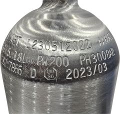 5,0 L. Alüminyum Tüp Vanalı (Dalış Tüpü)