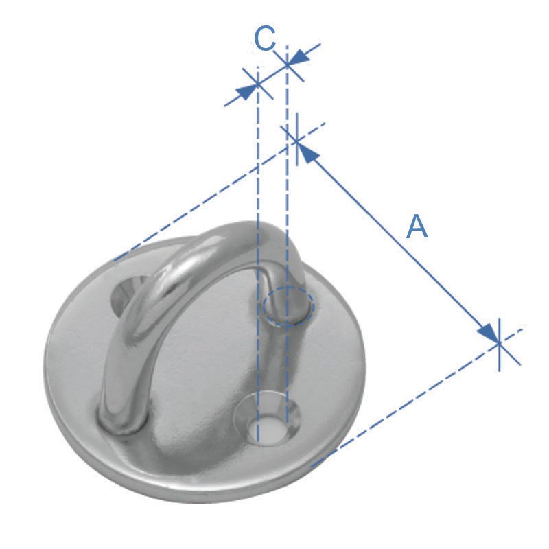 ROUND PAD, HOOK TYPE,STAİNLESS STEEL, DIAM. 5M