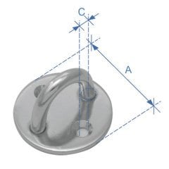 ROUND PAD, HOOK TYPE,STAİNLESS STEEL, DIAM. 8M