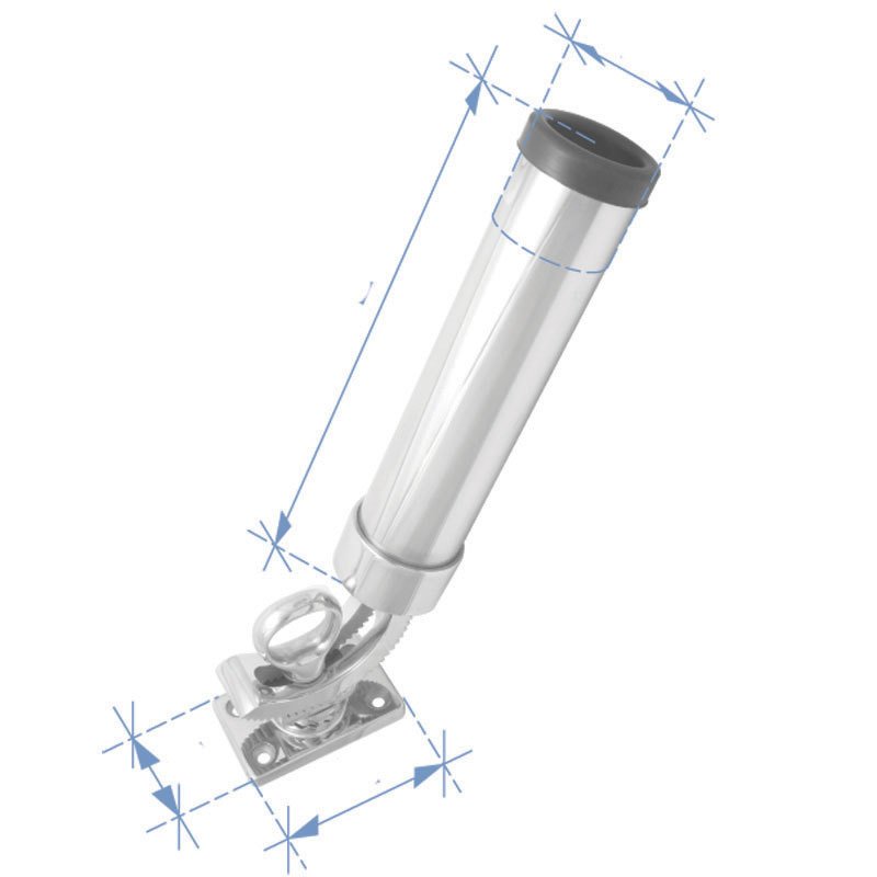 Kamış tutamağı (Güverte Tipi), Inox 316, L232mm, W51mm