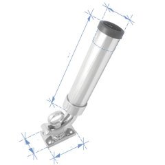 Kamış tutamağı (Güverte Tipi), Inox 316, L232mm, W51mm