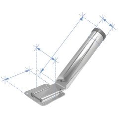 Kamış Yuvası, Portatif, Inox 304, Ç.ø44mm, Plaka 94,8x101,6mm
