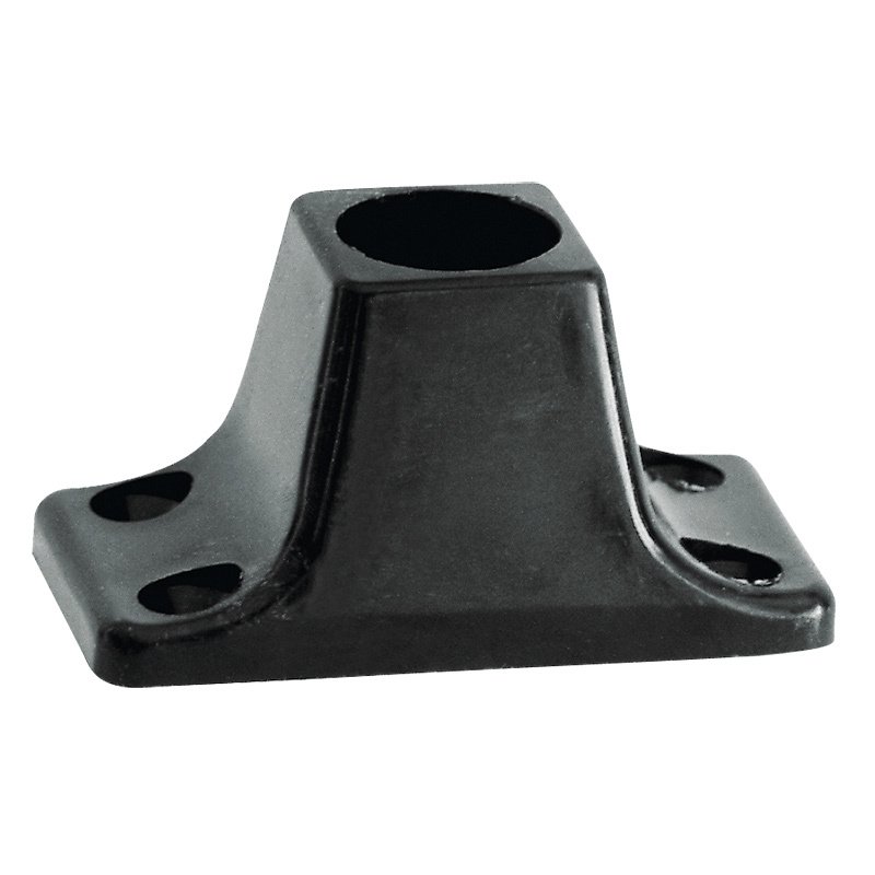 Rectangular Socket 60°, f/Tube Ø22mm, Plastic, Black