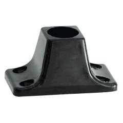 Rectangular Socket 60°, f/Tube Ø22mm, Plastic, Black