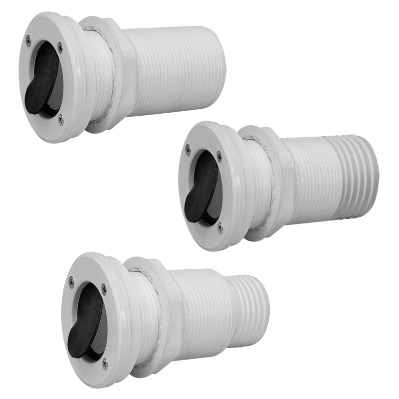 Thru-Hull Ø55mm w/Non-Ret.Valve, f/Hose Ø50mm,White