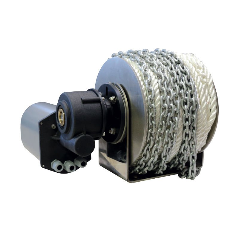 Lofrans' DRUM WINCH 1000W/12V WITH ROPE & CHAIN