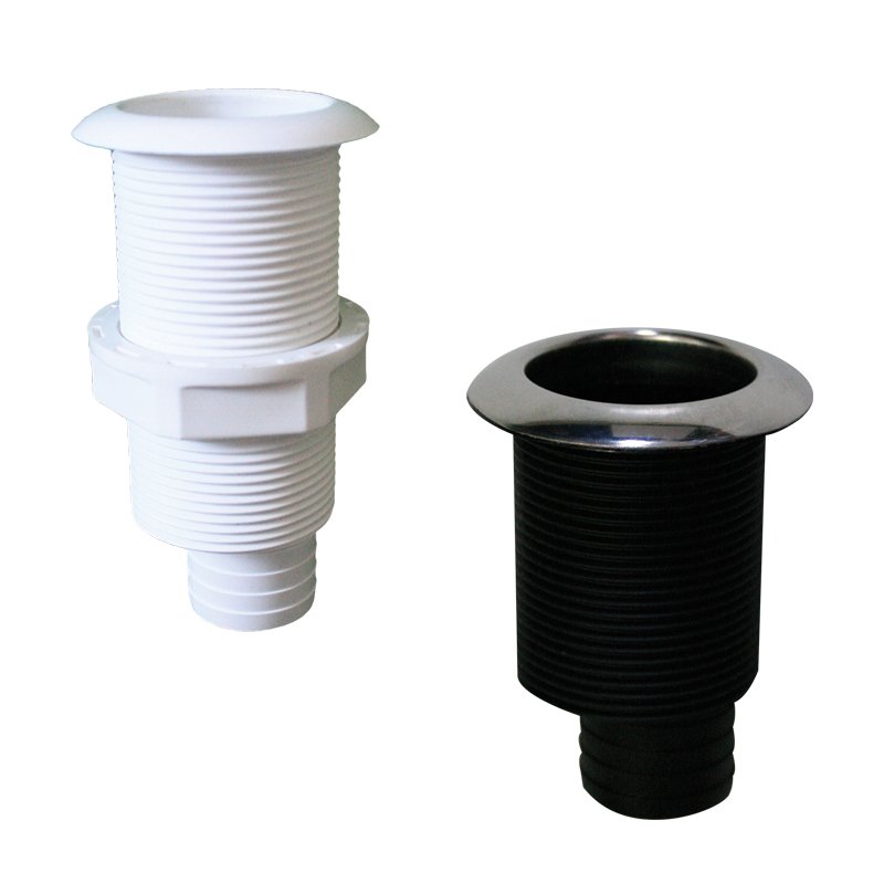 Thru-Hull 1 ½''  w/Displ.HoseBarb Ø31mm Inox Fl. L87mm