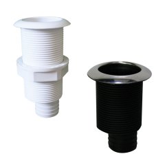 Thru-Hull 1 ½''  w/Displ.HoseBarb Ø31mm Inox Fl. L87mm