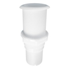 Thru-Hull Threaded 1 ½'', w/Hose Barb Ø38mm, White