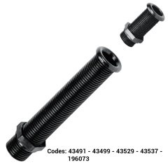 Thru-Hull Threaded, w/Stand. Flange, 1'',Int.Ø25mm, L62mm, White