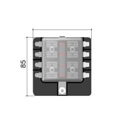 Standard Blade Fuse Holder Box for 8 Fuses, Screw Connection