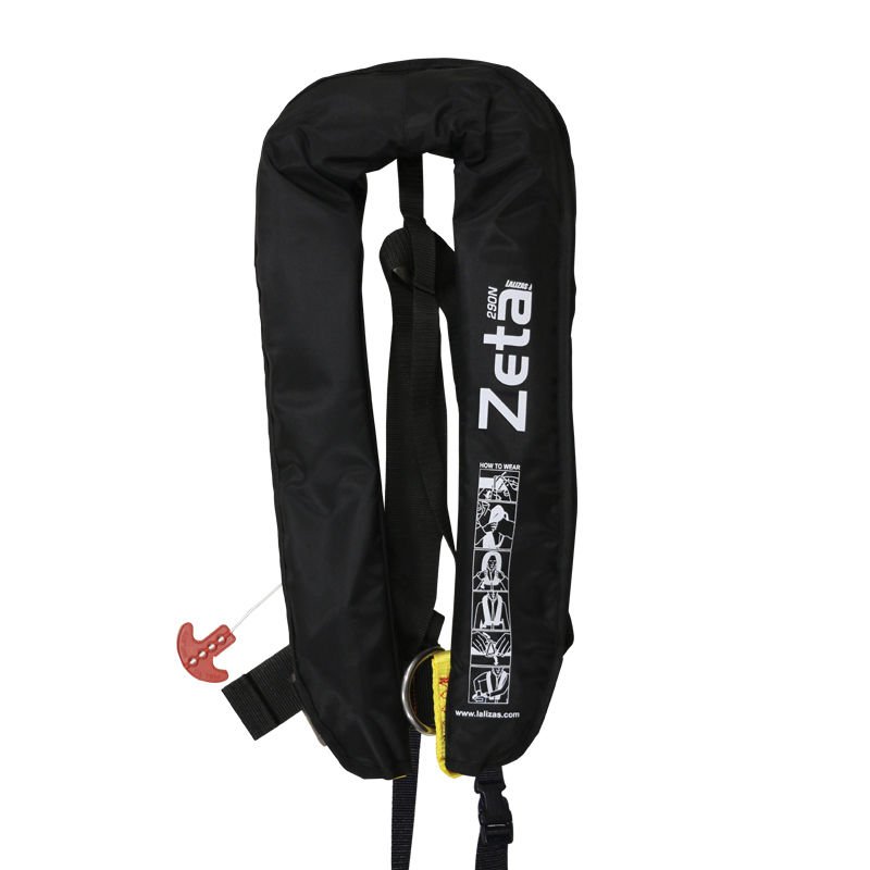 ZETA ŞIŞME CANYELEĞI,OTOMA.YETIŞKIN 290N,ISO 12402-2,D-HALKA & BACAK ARAS. KAYIŞ,SIYAH