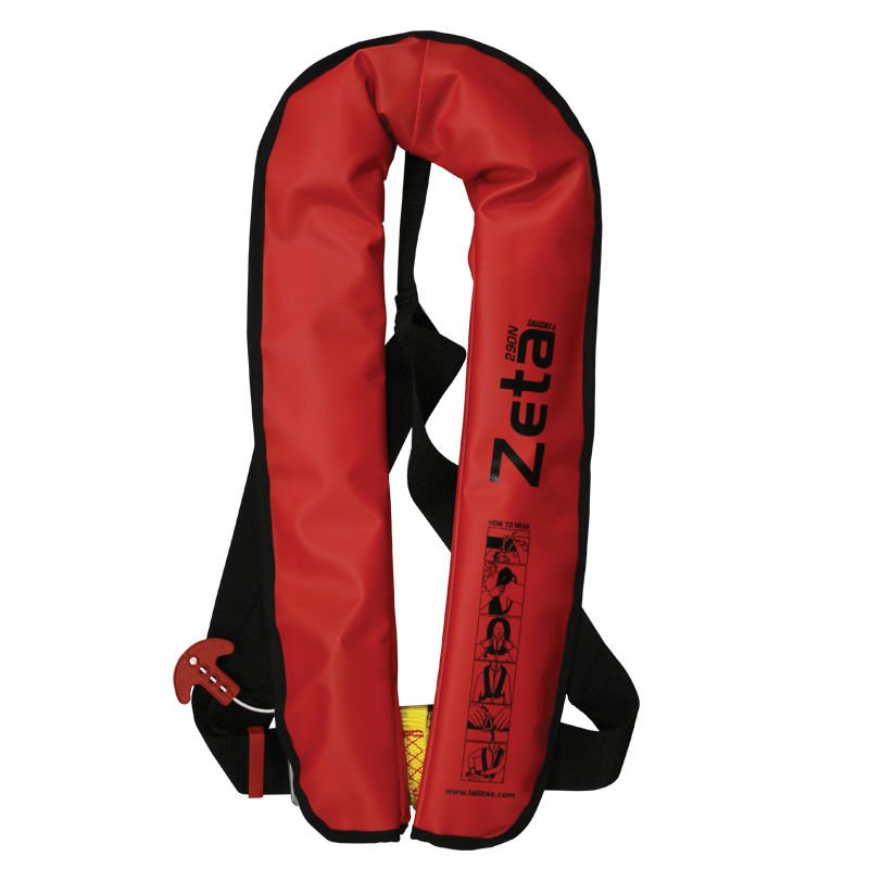 ZETA WORK VEST.ÇALIŞMA YELEĞI.OTOMATIK.YETİŞKİN 290N,ISO 12402-2, DAYANIKLI KIRMIZI PVC DIŞ KAP.
