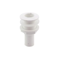 Thru-Hull Fitting 1 1/4'', w/Hose Barb Ø32mm & Washer, White, ISO