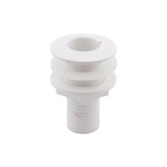 Thru-Hull Fitting 1 1/2'', w/Hose Barb Ø38mm & Washer, White, ISO