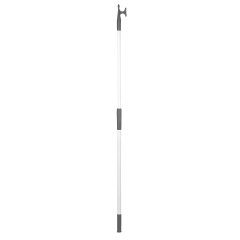 Telesc.Hook 2-Ends, Wh. Alum. Ø30mm L120-196cm, Grey