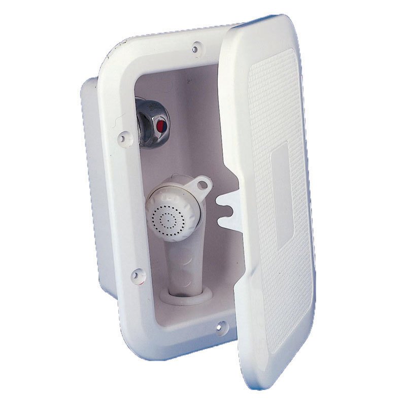 Case, Side mounted, w/Shower, 5m Hose, w/o Lid, White