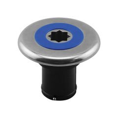 INOX Dolum Ağzı Ø38mm, Mavi kapaklı, Su için, Siyah Gövde